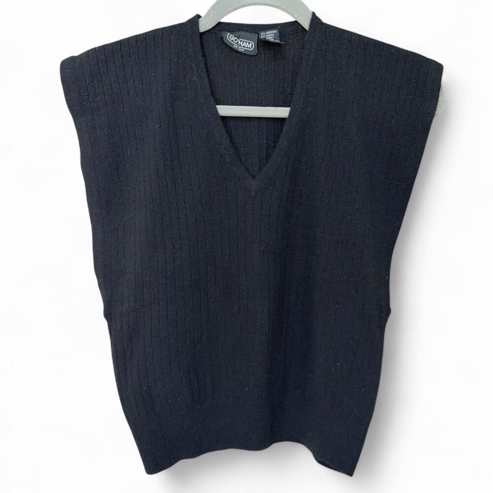 Gotham black wool blend sweater vest Size M